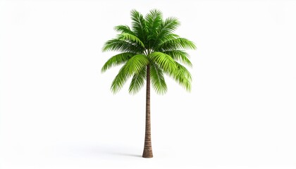 Obraz premium Tropical Palm Tree, Isolated on White - Minimalism