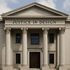 Obraz premium A grand building with columns displays justice in design representing fairness and ethical principles in architecture