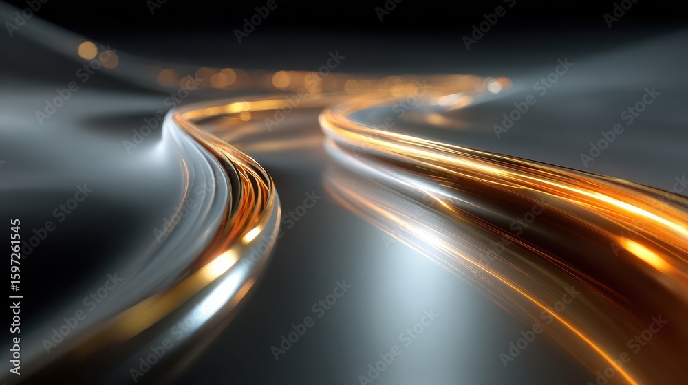 Aufkleber Glowing lines on dark surface abstract view background image