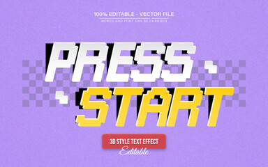 Press Start Game Retro Text Effect for Posters, Logos and T-Shirt Templates
