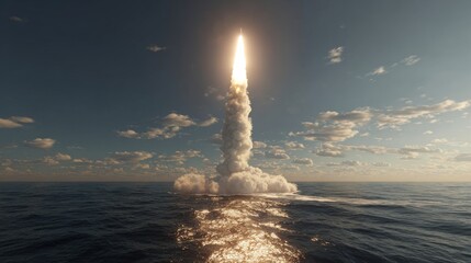 Missile defense system on launch ramp, designed to counter aerial threats with medium-range rockets. 