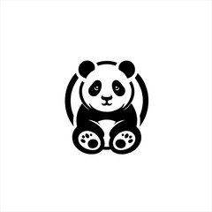 Obraz premium Cute Panda Logo Design Illustration.