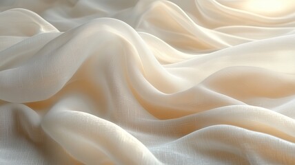 Time-lapse of sunlight crawling across rumpled linen with dust mote quantum trails in Scandinavian void