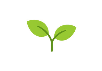 Fototapeta premium Fresh green leaves sprouting against a plain background, symbolizing growth and nature