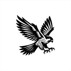 Obraz premium Majestic Falcon in Flight Silhouette.