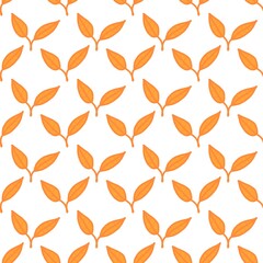 Seamless pattern of orange leaf pairs on a white background, creating a warm and natural look. Perfect for fabric, packaging, wallpapers, and autumn-inspired designs.
