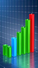 Colorful bar graph rising