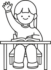 little girl reading a book