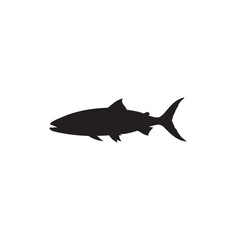 School of Fish Silhouette on White Background – Vector Illustration for Aquatic Unity, Symbolic Motion, and Nature-Inspired Harmony Concepts