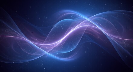 Obraz premium Elegant Abstract Light Waves on Dark Blue Background