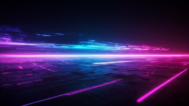 Neon pathways illuminate a digital frontier