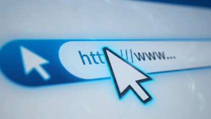 Computer cursor hovering over a generic website address, suitable for web design, digital marketing, technology concepts in advertising materials.
 - Powered by Adobe