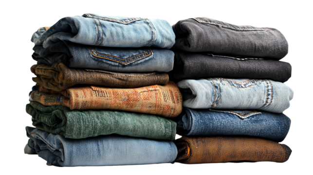 Collection of Jeans. isolated object, transparent background