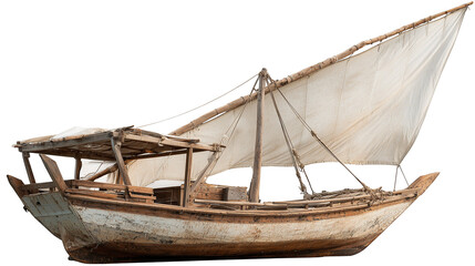 Dhow boat. isolated object, white or transparent background