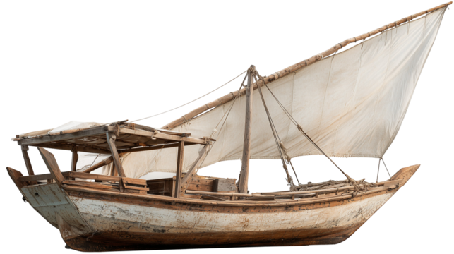Dhow boat. isolated object, white or transparent background