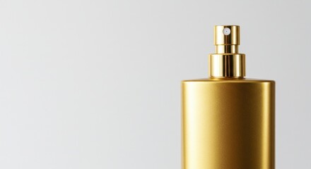 Naklejka premium Golden perfume bottle closeup