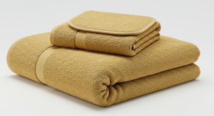 Golden yellow folded towels