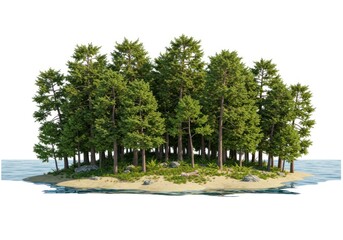 Green island forest isolated
