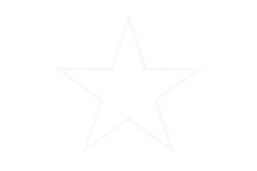 Obraz premium Minimalist white pentagonal star outline isolated, perfect for design compositions