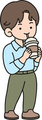 a man drinking coffee