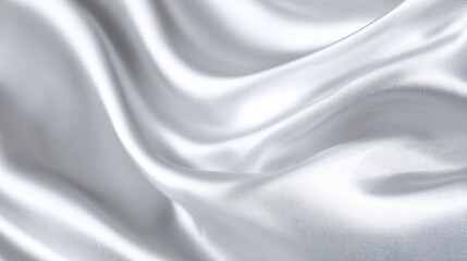 Obraz premium The soft white fabric cascades elegantly, creating gentle waves and textures that reflect ambient light, showcasing its luxurious and smooth surface.