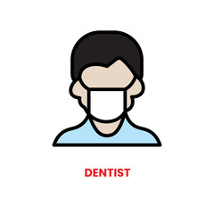 Dentist icon, dental care, vector illustration, filled style, best used for web
