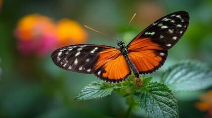 Fototapeta premium butterfly on a flower