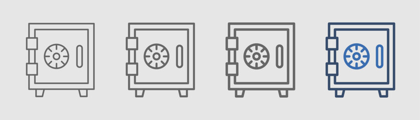 strongbox icon set outline