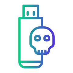 usb Line Gradient Icon