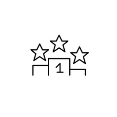 Champion podium and stars. Top performer, best in class. Pixel perfect, editable stroke vector icon