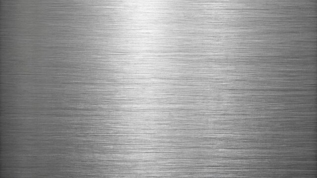 A brushed silver metal texture creates a sleek and modern background with subtle light reflections