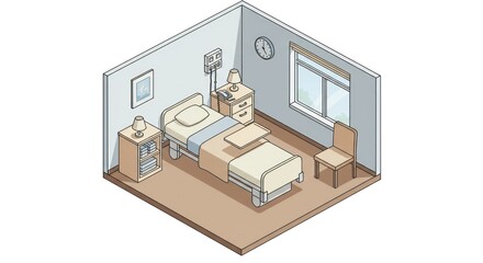 Hospital room interior illustration