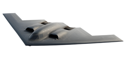 B-2 Spirit Silhouette in Dynamic Banking Turn on Transparent Background – Minimalist Art