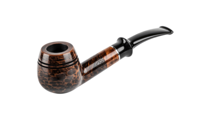 Elegant Brown and Black Briarwood Tobacco Pipe with Classic Design