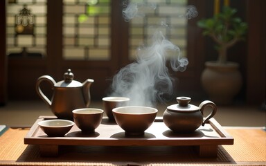 Traditional tea ceremony setting. High quality