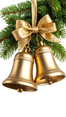 Christmas bells with golden ribbon