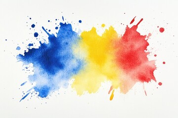 Fototapeta premium Vibrant watercolor splashes in primary colors
