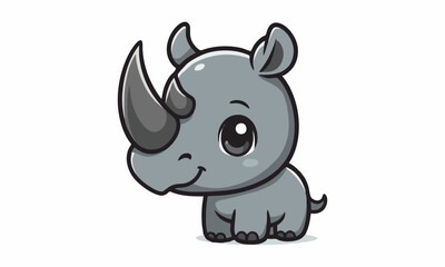 Fototapeta premium cute rhinoceros mascot cartoon illustration