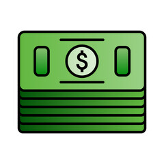 Money icon. Gradient style.
