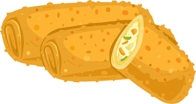 Fried Risoles Vector Illustration &ndash; Indonesian Traditional Snack