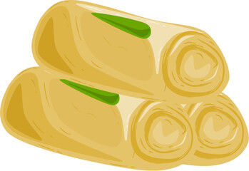 Lumpia Vector Illustration – Indonesian Spring Roll Snack