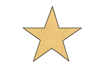 Obraz premium Golden five-pointed star representing achievement, quality, and success, ideal for awards, ratings, and celebratory graphics against transparent backdrop
