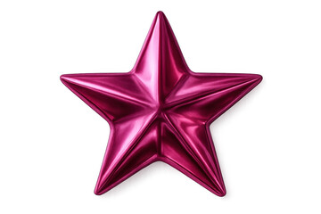 Fototapeta premium Sparkling pink metallic star glimmering against transparent surface, highlighting holiday design possibilities
