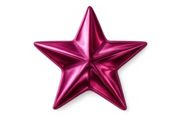 Sparkling pink metallic star glimmering against transparent surface, highlighting holiday design possibilities
