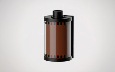 Vintage 35mm film roll isolated
