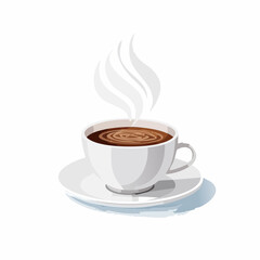 Obraz premium Coffee cup with smoke float up