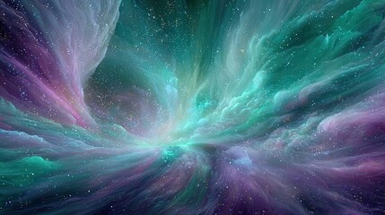 Abstract Colorful Nebula Explosion In Space