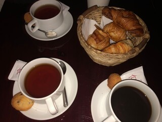 cup of coffee and croissant