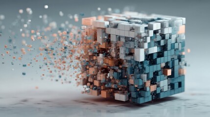 Obraz premium 3d render of a cube of the world