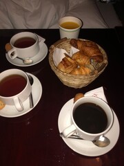 cup of coffee and croissant
